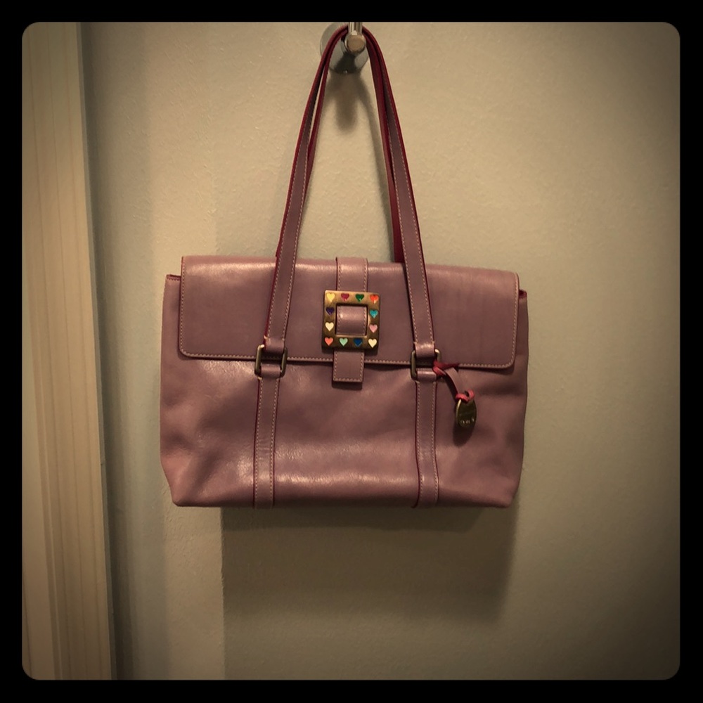 Dooney and Burke flap tote in lavender